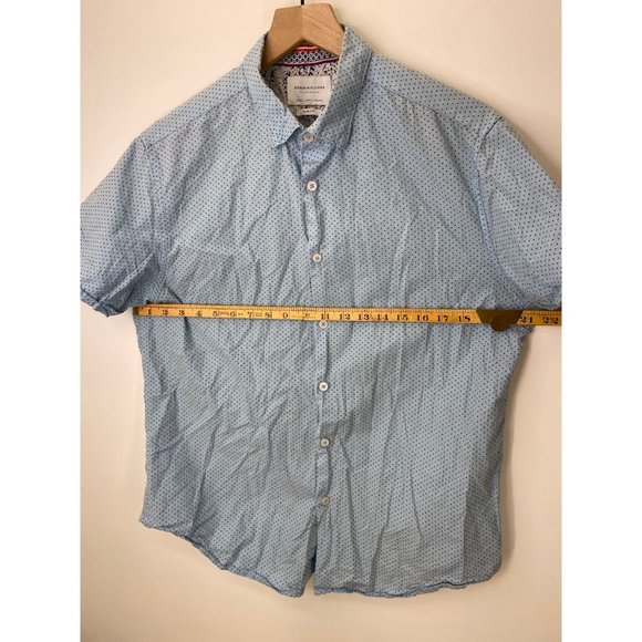 Denim & Flower Short Sleeve Button-Down Shirt Sz L - Picture 5 of 6